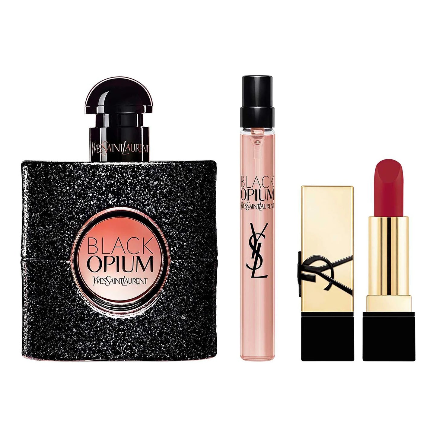 Flacon Black Opium + soins – Coffret ultra-féminin signé YSL, disponible chez Parfumerie Passion au meilleur prix | Livraison rapide partout au Maroc