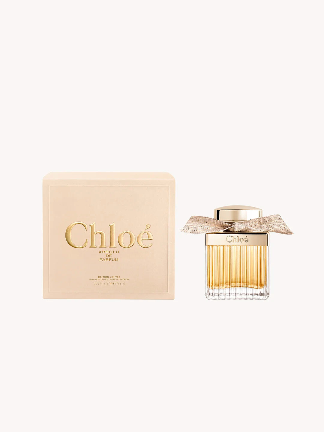 Chloé Absolu posé dans un décor raffiné aux teintes or et rose | Parfumerie Maroc | Meilleur Prix | Livraison Rapide | Produit Authentique | Parfum Femme
