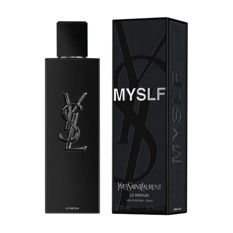 Flacon MYSLF Le Parfum – Élégance noire et signature ambrée, disponible chez Parfumerie Passion au meilleur prix | Livraison rapide partout au Maroc