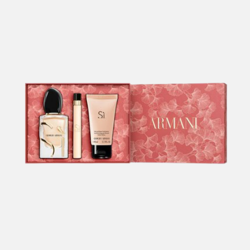 Coffret cadeau Fête des Mères – Armani Sì avec flacon, mini et lait, disponible chez Parfumerie Passion au meilleur prix | Livraison rapide partout au Maroc
