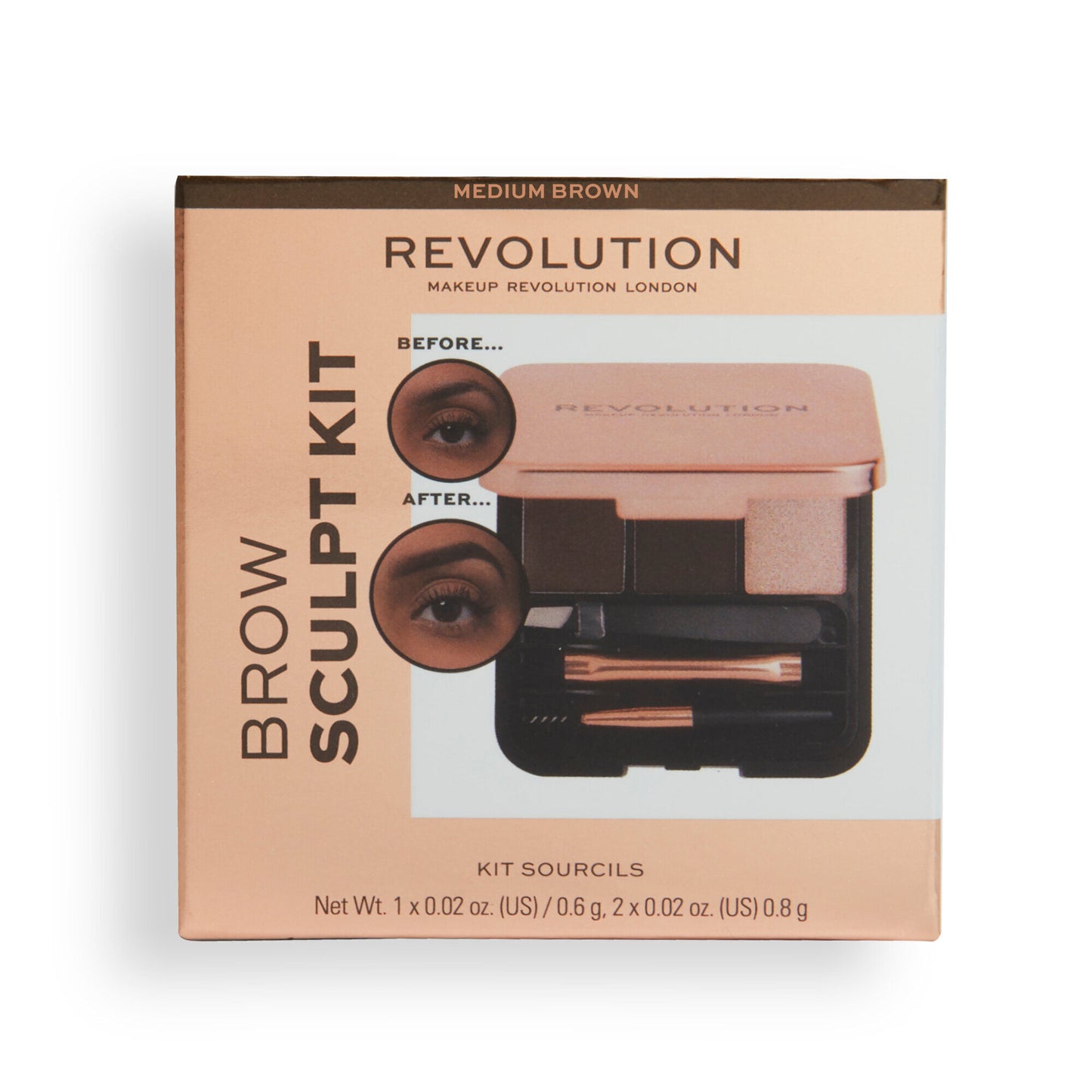 REVOLUTION BROW SCULPT KIT BROWN