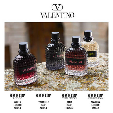 Flacon Born in Roma Uomo Intense – Lavande, vanille et vétiver, disponible chez Parfumerie Passion au meilleur prix | Livraison rapide partout au Maroc