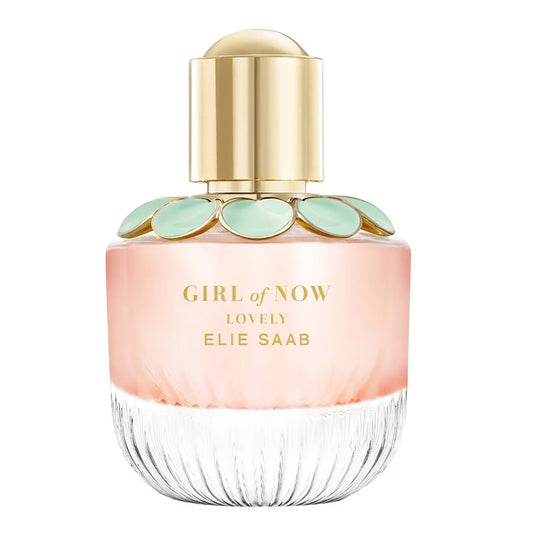 Flacon de parfum Girl Now Lovely d’Elie Saab sur fond lumineux. Disponible chez Parfumerie Passion | Produit Authentique | Meilleur Prix | Livraison rapide partout au Maroc