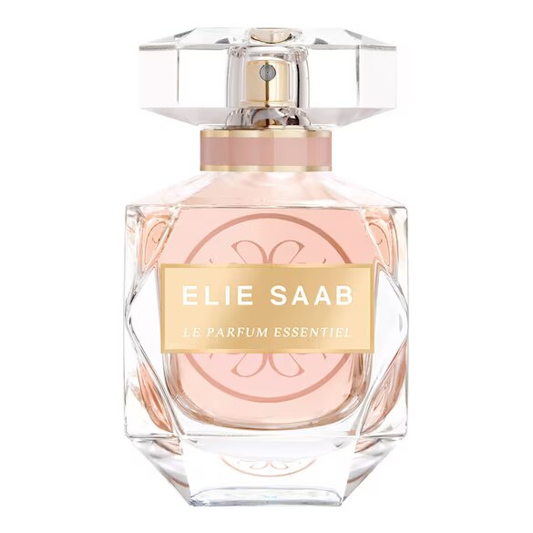 Zoom sur le flacon du Parfum Essentiel aux lignes douces et féminines. Disponible chez Parfumerie Passion.