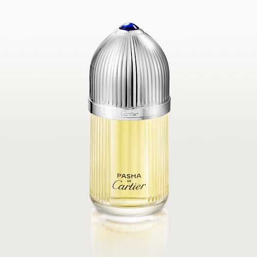 Flacon Pasha de Cartier – design rond, bouchon godronné emblématique

