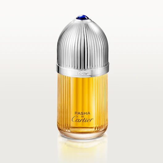 Flacon Pasha de Cartier Parfum – design iconique, noir profond et doré

